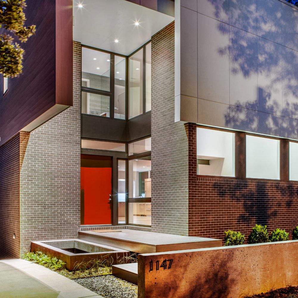 thinkdesign-Contemporary+Brick+Home+Exterior+Red+Door